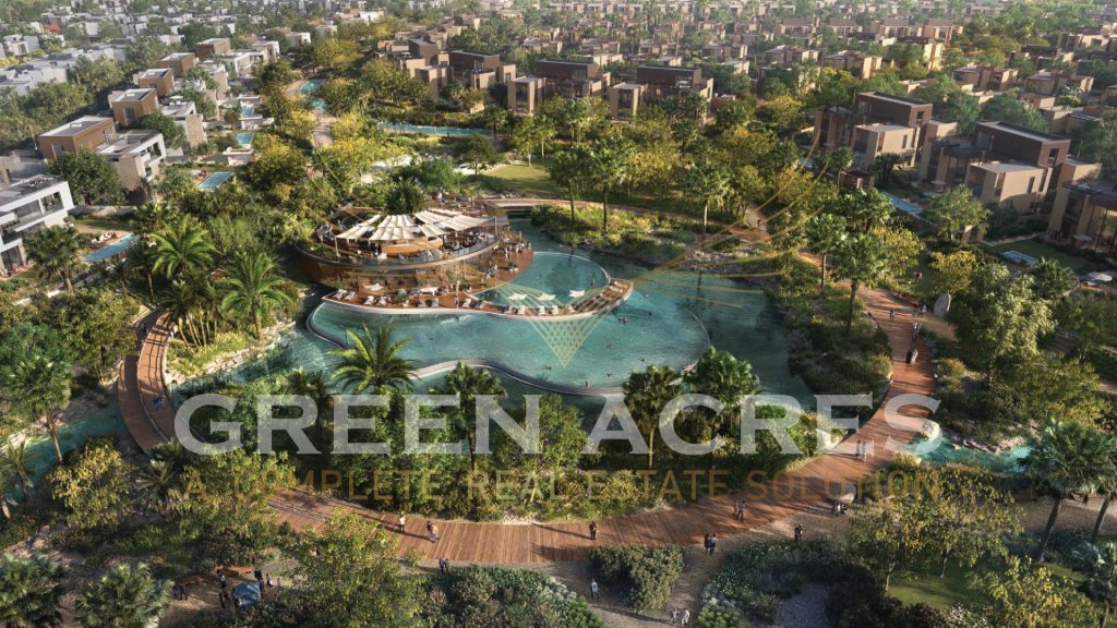 Family enjoying outdoor amenities at Haven by Aldar villas in Dubailand